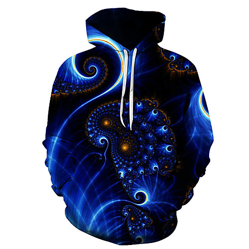 

Men's Party / Casual Hoodie - Color Block / 3D Hooded Navy Blue US32 / UK32 / EU40