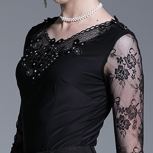 

Ballroom Dance Tops Women's Training Ice Silk Lace / Pattern / Print Top
