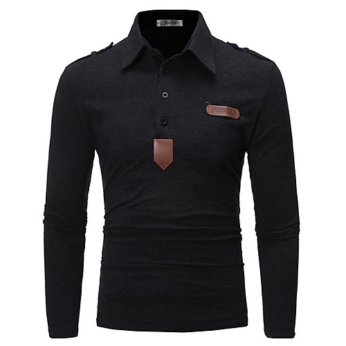 

Men's Daily Work Business / Basic Polo - Solid Colored Black