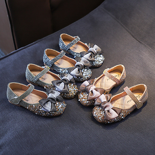 

Girls' Comfort / Flower Girl Shoes Synthetics Flats Little Kids(4-7ys) / Big Kids(7years ) Bowknot / Sequin / Buckle Gold / Gray / Pink Spring / Fall / Party & Evening / Rubber