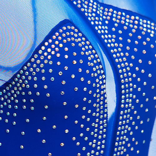 фото Платье для фигурного катания жен. девочки катание на коньках платья тёмно-синий эластичность учебный соревнование одежда для фигурного катания быстровысыхающий анатомический дизайн Lightinthebox