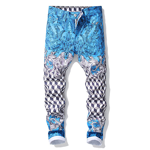 

Men's Street chic / Punk & Gothic Chinos Pants - Print Blue US32 / UK32 / EU40 US34 / UK34 / EU42 US36 / UK36 / EU44