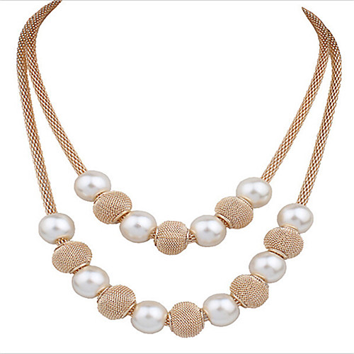 

Women's Pearl Necklace Classic Weave Fashion Chrome Gold 455 cm Necklace Jewelry 1pc For Holiday