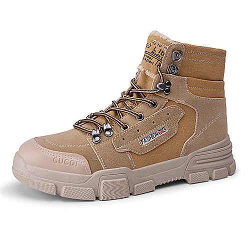 

Муж. Fashion Boots Полотно / Микроволокно Наступила зима Классика Ботинки Нескользкий Ботинки Черный / Темно-русый / Серый