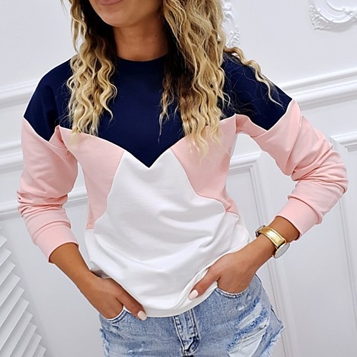 

Women's Daily T-shirt - Color Block Rainbow
