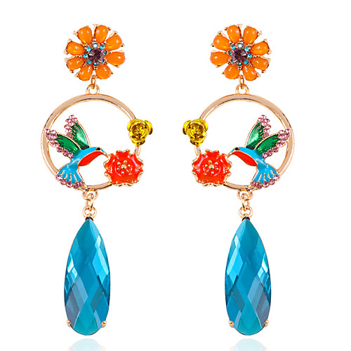 

Women's Orange Drop Earrings Earrings Retro Bird Drop Flower Classic Fashion Cute Boho Colorful Earrings Jewelry Rainbow For Daily 1 Pair