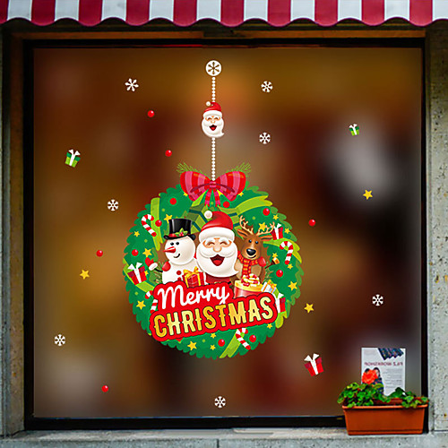 

рождественский цветок мяч оконная пленка&усилитель; наклейки украшения с новым годом / рождественские каникулы / персонаж пвх (поливинилхлорид) наклейка окна / смешные