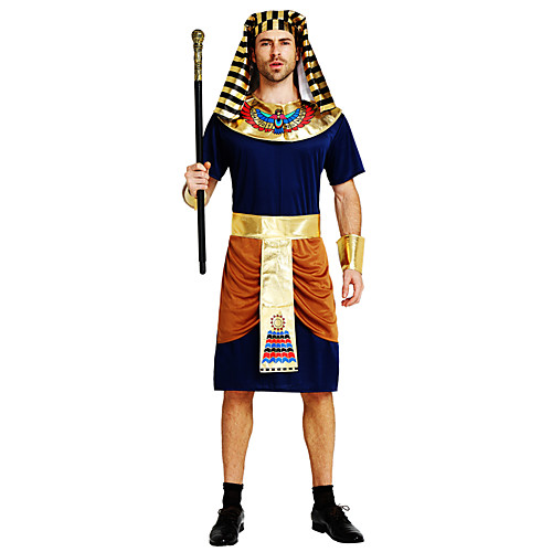

Pharaoh Cosplay Costume Outfits Masquerade Adults' Men's Cosplay Halloween Halloween Festival / Holiday Polyster Ink Blue Men's Carnival Costumes / Leotard / Onesie / Belt / Headwear / Neckwear