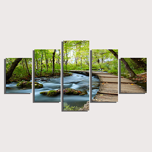 

С картинкой Роликовые холсты Отпечатки на холсте - Пейзаж Цветочные мотивы / ботанический Modern 5 панелей Репродукции