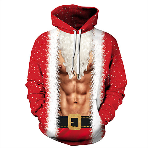 

Men's Casual / Christmas Hoodie - Print Red US34 / UK34 / EU42