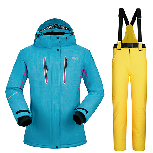 фото Mutusnow жен. лыжная куртка и брюки катание на лыжах сноубординг зимние виды спорта водонепроницаемость с защитой от ветра теплый полиэстер наборы одежды одежда для катания на лыжах / зима lightinthebox