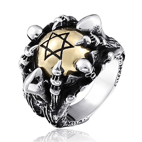 

Men's Ring 1pc Silver Alloy irregular Vintage Trendy Ethnic Daily Jewelry Vintage Style Lucky