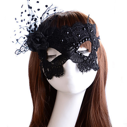фото Принцесса маски / венецианская маска / перьевая маска взрослые секси / прицесса жен. черный терилен для вечеринок косплэй аксессуары хэллоуин / карнавал / маскарад костюмы / мужской Lightinthebox