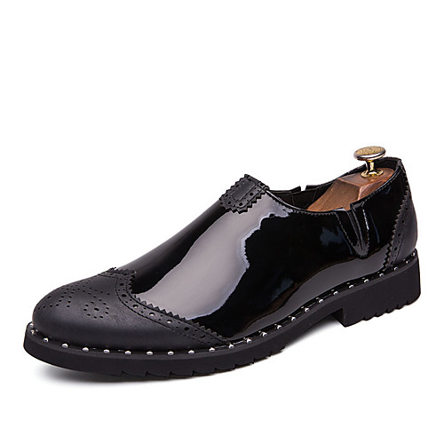 

Men's Leather Shoes PU Summer Loafers & Slip-Ons Black / Gold / Silver