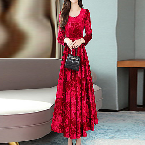 

Women's Daily Wear Boho Sophisticated Sheath Dress - Solid Colored Print Blue Red Green M L XL XXL