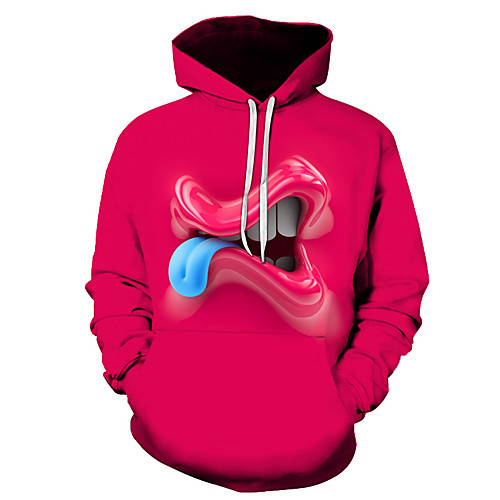 

Men's Casual / Street chic Hoodie - Print / 3D Red US32 / UK32 / EU40
