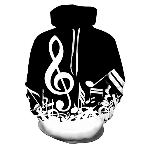 

Men's Party / Casual Hoodie - Print / 3D Black US32 / UK32 / EU40