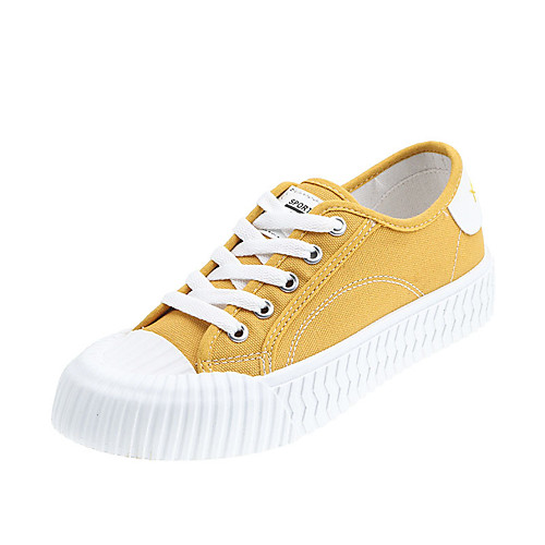 

Жен. Кеды На плоской подошве Круглый носок Деним Осень Черный / Белый / Желтый