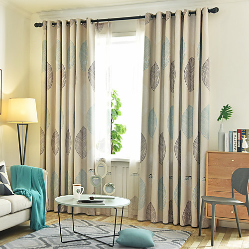 

две панели нордический стиль кленовый лист плотные шторы гостиная спальня детская комната шторы