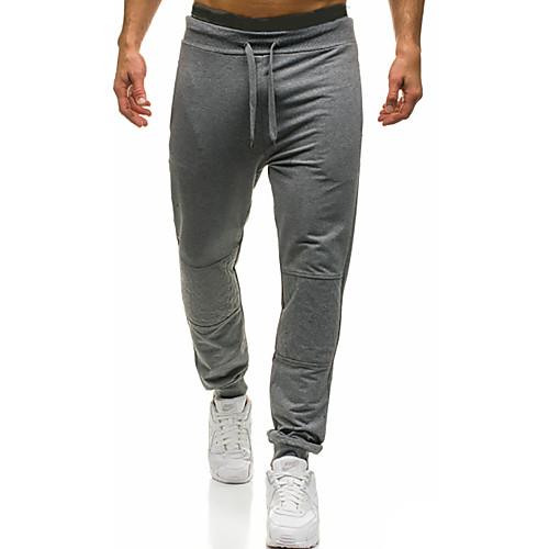 

Men's Sporty Sweatpants Pants - Solid Colored Patchwork Light gray Dark Gray Black US36 / UK36 / EU44 US38 / UK38 / EU46 US40 / UK40 / EU48