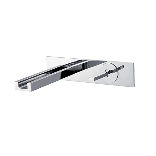 

Bathroom Sink Faucet - Waterfall Chrome Wall Mounted Two Holes / Single Handle Two Holes / Brass