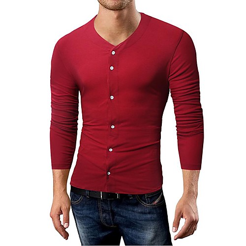 

Men's Daily Weekend Basic / Elegant T-shirt - Solid Colored Black