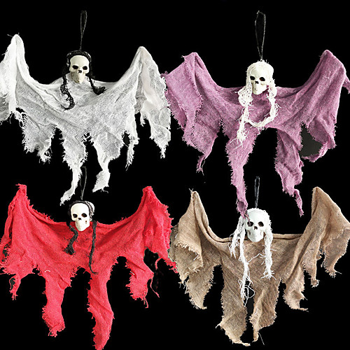 

Halloween decoration haunted house Bar KTV Horror atmosphere charm hanging cloak fabric skull small ghost pendant