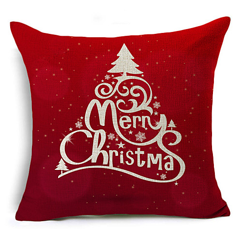 

1 pcs linen pillow cover holiday christmas throw pillow case