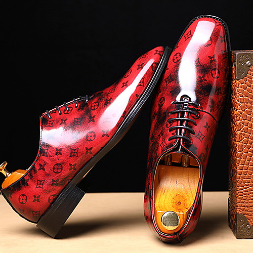 

Men's Formal Shoes Patent Leather Spring & Summer / Fall & Winter Business / Casual Oxfords Walking Shoes Breathable 3D Brown / Red / Blue / Party & Evening