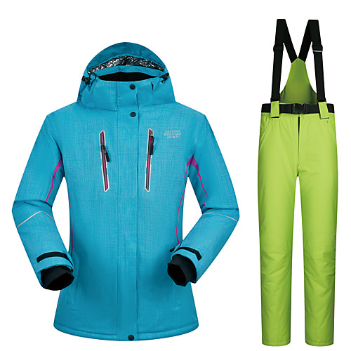 фото Mutusnow жен. лыжная куртка и брюки катание на лыжах сноубординг зимние виды спорта водонепроницаемость с защитой от ветра теплый полиэстер наборы одежды одежда для катания на лыжах / зима lightinthebox