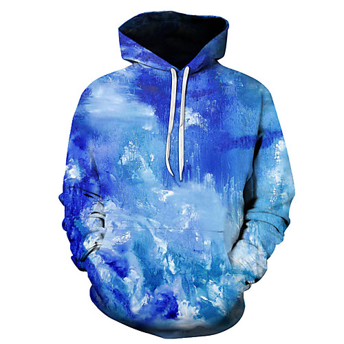 

Men's Casual / Basic Hoodie - 3D Blue US32 / UK32 / EU40