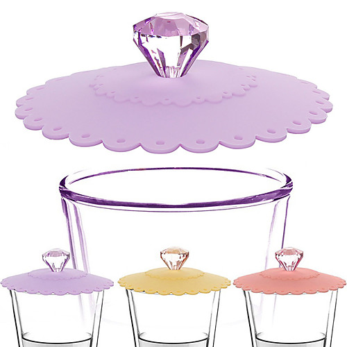 

силиконовая алмазная крышка чайная чашка всасывающая крышка термостойкая многоразовая герметичная крышка разных цветов
