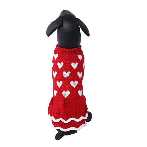 фото Собаки свитера платья одежда для собак красный костюм далматина корги шиба-ину акриловые волокна любовь юбки и платья милая xs s m l xl xxl lightinthebox