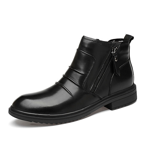 

Муж. Кожаные ботинки Наппа Leather Зима Деловые / На каждый день Ботинки Сохраняет тепло Ботинки Черный