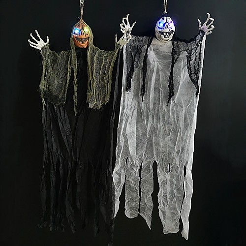 

Хэллоуин призрак кулон с искусственным пластиком свет черепа Хэллоуин украшения ужас висит на вечеринке патио бар дом с привидениями