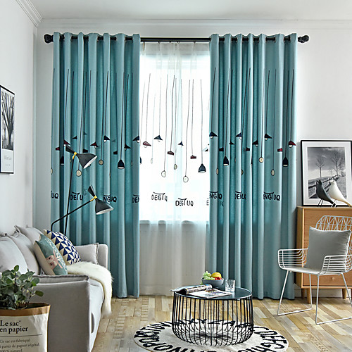 

две панели европейский минималистский стиль лен хлопок вышитые плотные шторы гостиная спальня столовая детская комната шторы