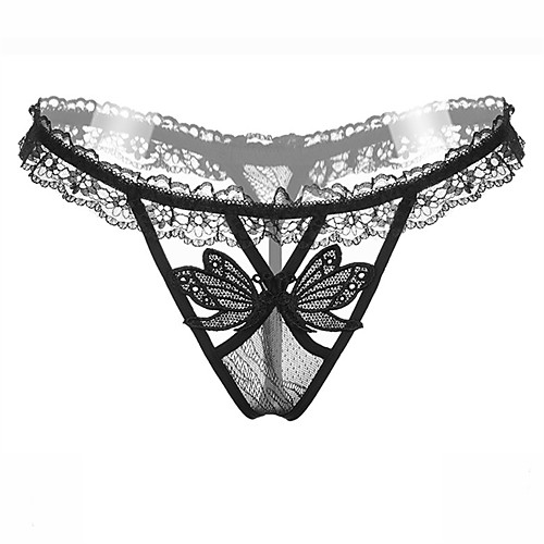 

Women's Lace G-strings & Thongs Panties - EU / US Size Mid Waist Black White Red One-Size