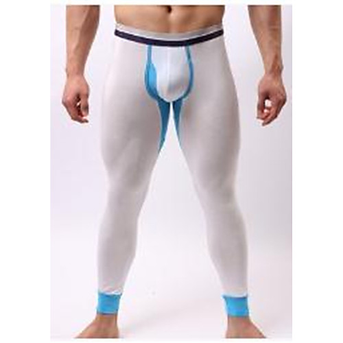 

Men's Running Pants Track Pants Sports Pants Sports Underwear Modal Sports Leggings Bottoms Running Exercise & Fitness Breathable Classic Sexy White Blue