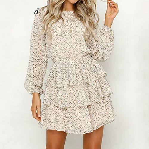 

Women's Casual / Daily A Line Dress - Polka Dot Beige S M L XL