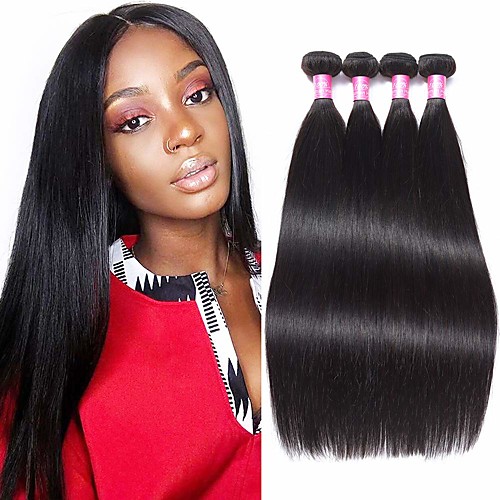 

4 Bundles Brazilian Hair Straight Human Hair Human Hair Extensions Natural Color Human Hair Weaves Extention Hot Sale Human Hair Extensions / 8A