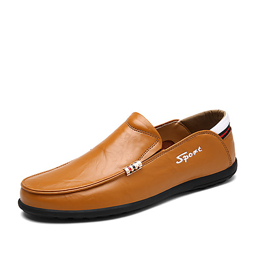 

Men's Cowhide Fall / Spring & Summer Casual / British Loafers & Slip-Ons Breathable Wine / Light Brown / Black