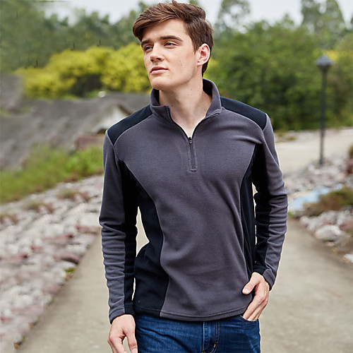 

Men's Hiking Fleece Jacket Winter Outdoor Patchwork Windproof Fleece Lining Warm Quick Dry Jacket Top Camping / Hiking / Caving Traveling Black / Navy Blue / Royal Blue / Red / Blue