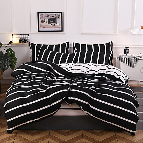 

Пододеяльник наборы Однотонный / Stripes / Рябь Полиэстер С принтом 4 предметаBedding Sets