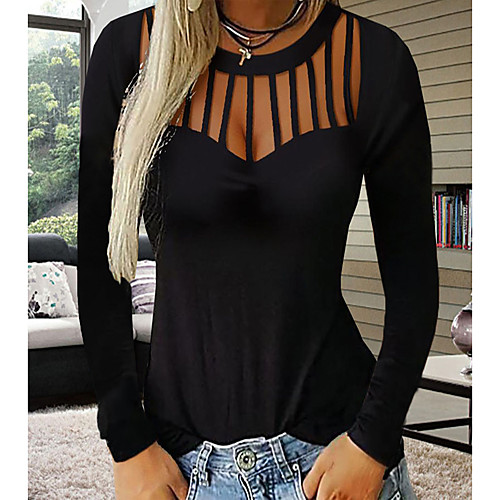 

Women's Daily Basic Blouse - Solid Colored Black
