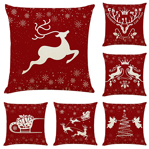 

набор из 6 классических рождественских лосьов квадратные декоративные декоративные наволочки диванные чехлы 18x18
