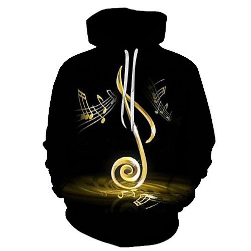 

Men's Party / Casual Hoodie - Print / 3D Black US32 / UK32 / EU40