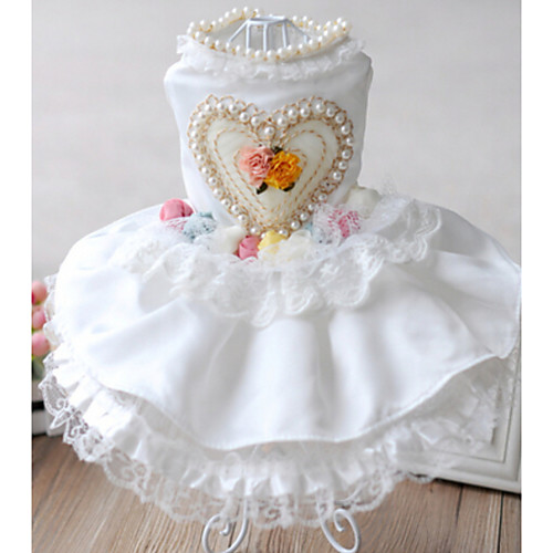 

Dogs Cats Dress Dog Clothes White Costume Baby Small Dog Polyster Floral / Botanical Wedding XS S M L XL