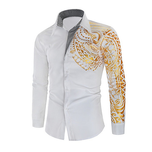

Men's Geometric Shirt Daily White / Black / Red / Navy Blue / Long Sleeve