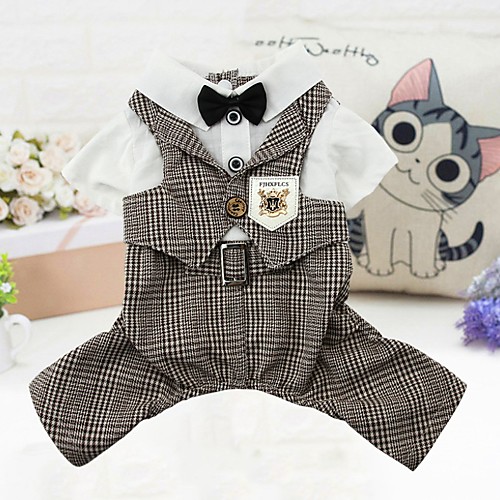 

Dogs Outfits Suit Dog Clothes Blue Khaki Costume Polyster Plaid / Check Wedding XS S M L XL XXL