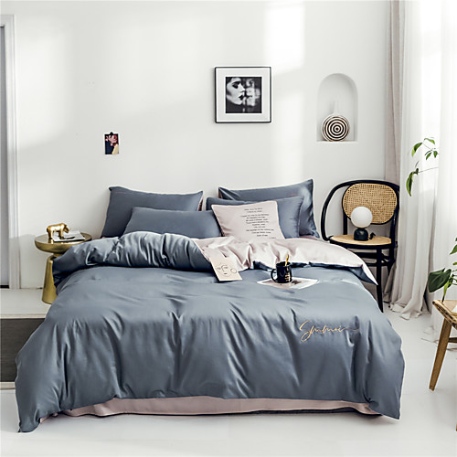 

Пододеяльник наборы Однотонный Хлопок Вышивка 4 предметаBedding Sets